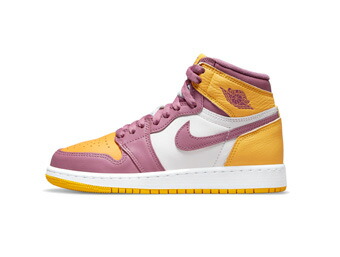 提げ篭シューズ バッシュ スニーカー   ジョーダン Jordan Air Jordan 1 Retro High OG GS Brotherhood GS U.GOLD/L. BORDEAUX/WHITE   表どおり 【GS】キッズ シューズ-キッズ・ジュニア用シューズ