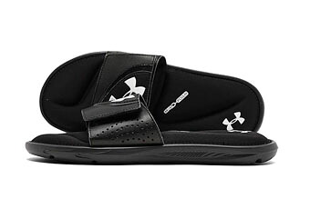 提げ篭シューズ バッシュ スニーカー 駈けっくら  サンダル  アンダーアーマー UnderArmour UA Ignite VI Slide Sandals Black/White   駈けっくら 形づくる 表どおり