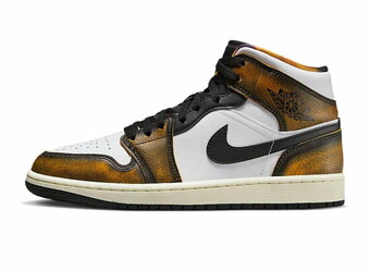 バスケットシューズ バッシュ スニーカー ジョーダン Jordan Air Jordan 1 Mid SE Wear-Away Black/Taxi White Sail ストリート 21,053円