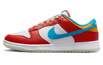 提げ篭シューズ バッシュ スニーカー  フルーティペブルス  ナイキ Nike Dunk Low QS Fruity Pebbles Red/L.Blu   表どおり