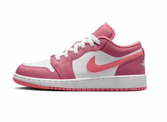提げ篭シューズ バッシュ スニーカー   ジョーダン Jordan Air Jordan 1 Low Desert Berry GS White/Pink   表どおり 【GS】キッズ シューズ-バスケットボール-キッズ・ジュニア用シューズ