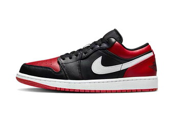 バスケットシューズ バッシュ スニーカー ジョーダン Jordan Air Jordan 1 Low Bread Black/Red ストリート