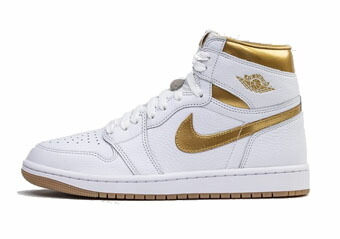 バスケットシューズ バッシュ スニーカー ジョーダン Jordan Wmns Air Jordan 1 Retro HI OG Satin Bred W White/Metallic Gold ストリート 【WOMEN'S】|バスケ@TOKYO UltimateCollection