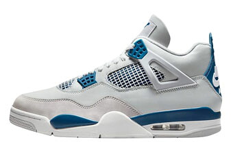 提げ篭シューズ バッシュ スニーカー   ジョーダン Jordan Air Jordan 4 Retro  MILITARY BLUE White/Blue   表どおり