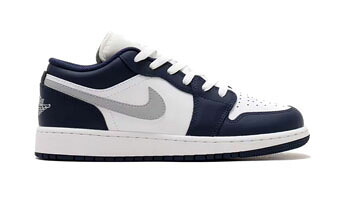 バスケットシューズ バッシュ スニーカー ジョーダン Jordan Air Jordan 1 Low GS GS White/Navy/Gray ストリート 【GS】キッズ|バスケ@TOKYO UltimateCollection