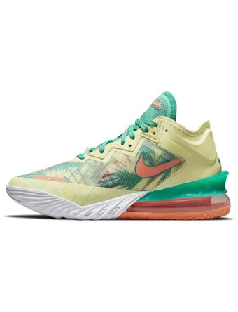 提げ篭シューズ バッシュ   ナイキ Nike Lebron 18 Low Summer Refresh White/Lime /Mango/Green