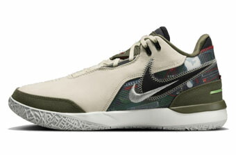 バスケットシューズ バッシュ フェイズ・クラン ナイキ Nike Zoom LeBron NXXT GEN AMPD xFaZe Clan Cream/Olive/Silver