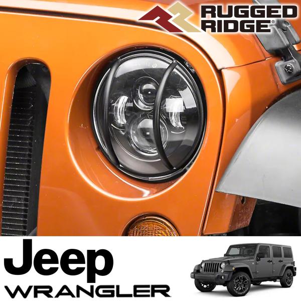 RUGGED RIDGE ユーロヘッドライトガード 左右セット テクスチャーブラック 07-18y ジープ JKラングラー 11230.11