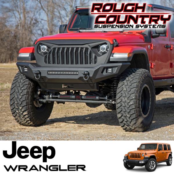 ROUGH COUNTRY LEDライトバー＆2インチ角型LEDフォグ付きフロントバンパー（JEEP JLラングラー/JTグラディエーター用）｜アルティメイト店