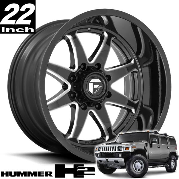 FUEL OFFROAD フューエルオフロード HAMMER (ハマー) D749 グロスブラックミルド 22インチアルミホイール ハマーH2 オーバーフェンダーサイズ D74922208247