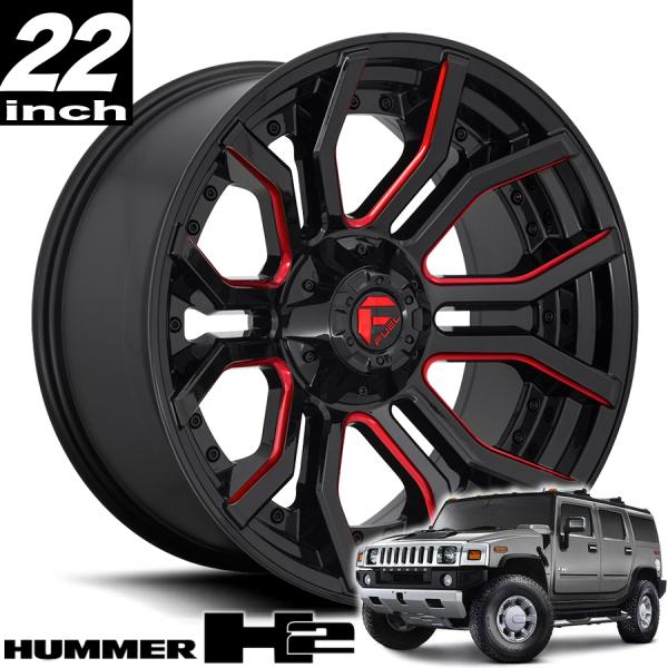 FUEL OFFROAD フューエルオフロード RAGE (レイジ) D712 グロスブラック/キャンディレッド 22インチアルミホイール ハマーH2 オーバーフェンダーサイズ D71222008247