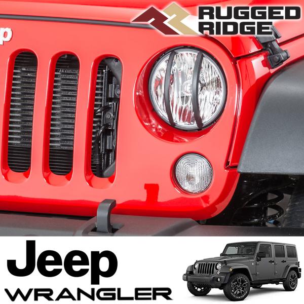 RUGGED RIDGE エリート ユーロ ヘッドライトガード ブラック 07-18y ジープ JKラングラー 11230.13