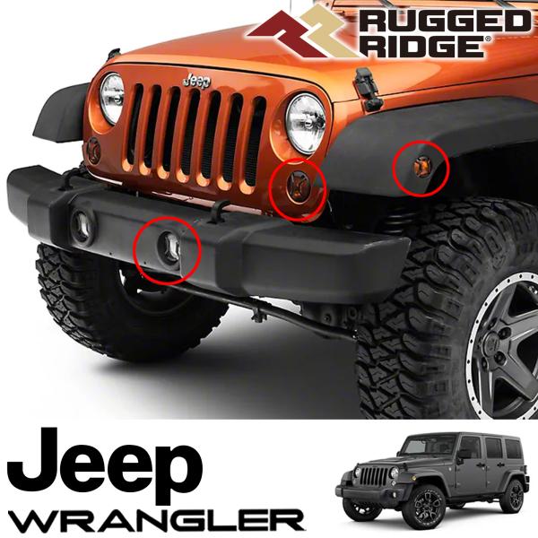 RUGGED RIDGE エリート ユーロ ライトガード ウインカー/サイドマーカー/フォグライト 6ピースセット 07-18y ジープ JKラングラー 11231.30