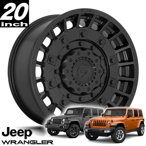 FUEL OFFROAD フューエルオフロード MILITIA（ミリティア）D723 マットブラック 20インチアルミホイール JKラングラー/JLラングラー/JTグラディエーター オーバーフェンダー用 D72320902650