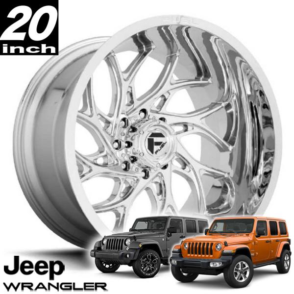 FUEL OFFROAD フューエルオフロード RUNNER（ランナー）D740 クローム 20インチアルミホイール JKラングラー/JLラングラー/JTグラディエーター オーバーフェンダー用 D74020007547｜アルティメイト店