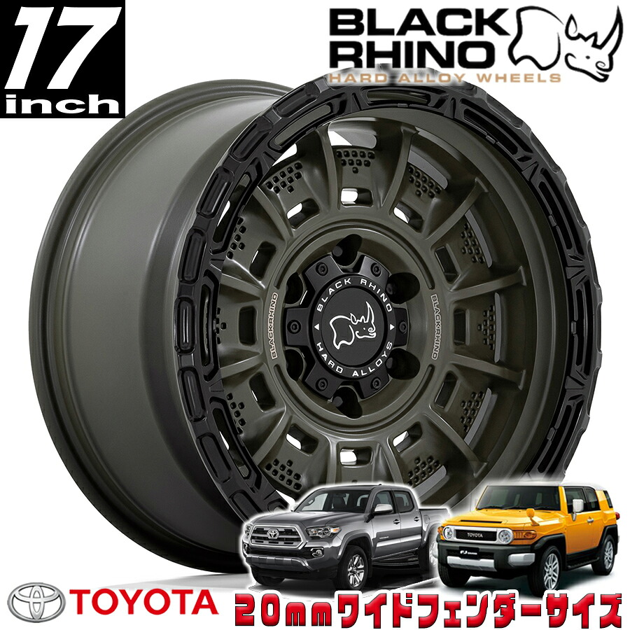 BLACK RHINO LEGION オリーブドラブグリーン/ブラックリップ 17インチアルミホイール 17X9 6H 139.7 ±0 トヨタ FJ FJクルーザー/タコマ オーバーフェンダー用 BR002EB17906800|アルティメイト店