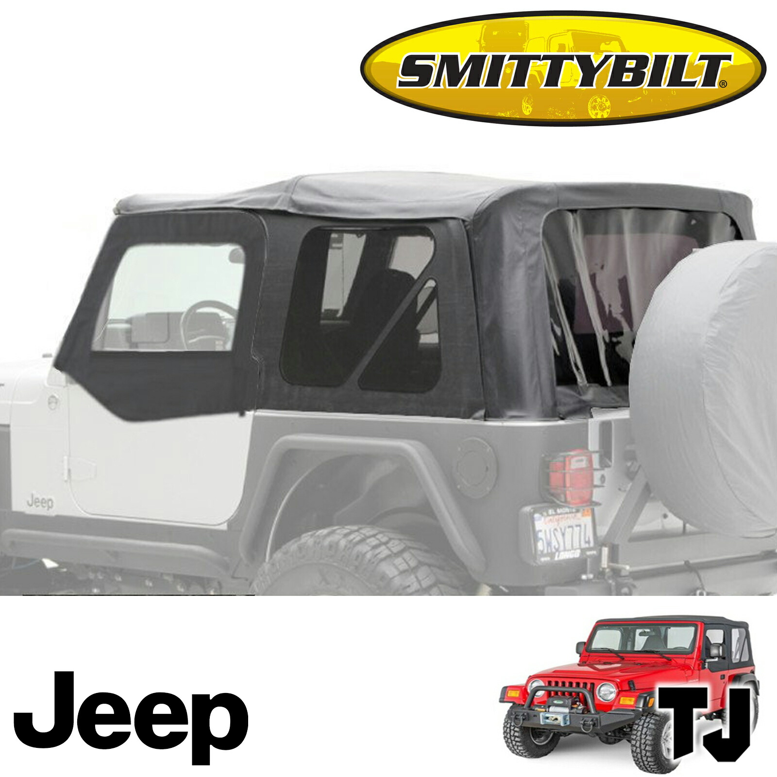 SMITTYBILT (スミティビルト) リプレイスメントソフトトップ 97-06 ジープ TJラングラー ブラックダイヤモンド ホロ 幌 JEEP 純正交換型 9970235