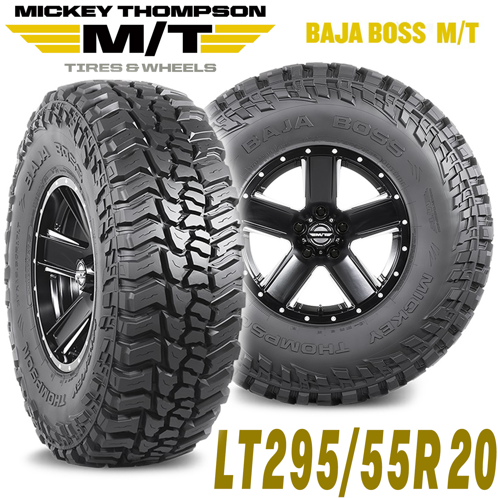 MICKEY THOMPSON ミッキートンプソン BAJA BOSS MT(バハボスエムティー)20インチタイヤ(1本)LT295/55R20 ブラックレター ラジアル マッドテレーン MT M/T|アルティメイト店