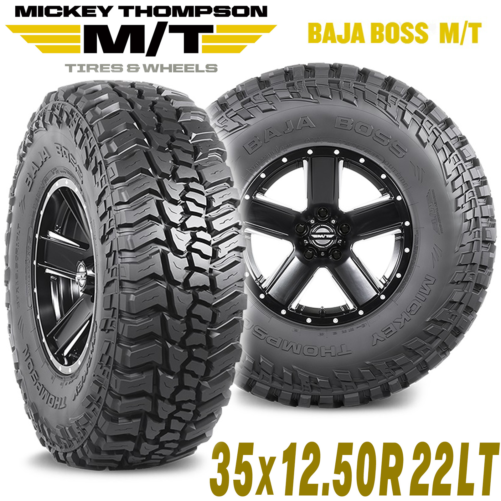 MICKEY THOMPSON ミッキートンプソン BAJA BOSS MT（バハボスエムティー）22インチタイヤ（1本）35X12.50R22LT ブラックレター ラジアル マッドテレーン MT M/T