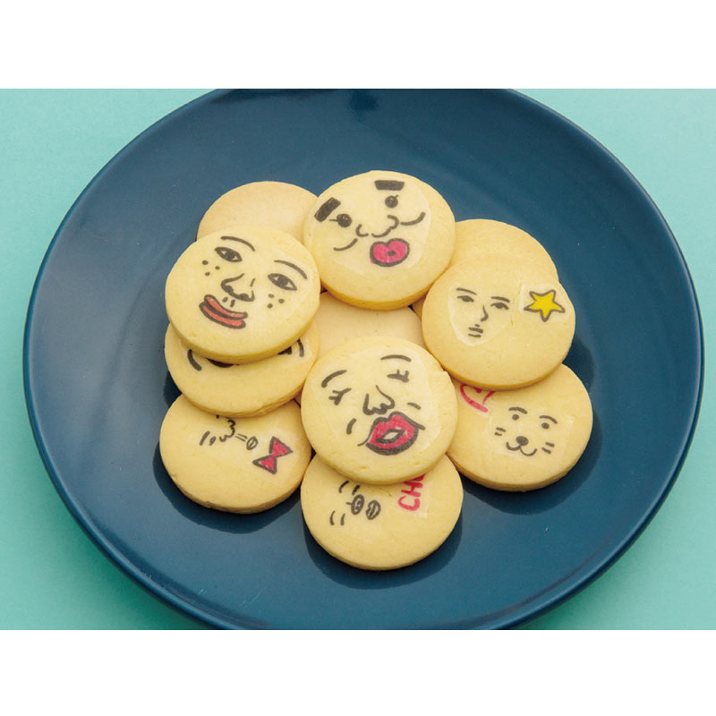 楽天市場 たべられるアート 食べられるアートフェイス 顔 ファニー メール便10個まで可 食用フィルム 食品用シール プリント 食品転写シート シート 食べれるシール ウルトラミックス