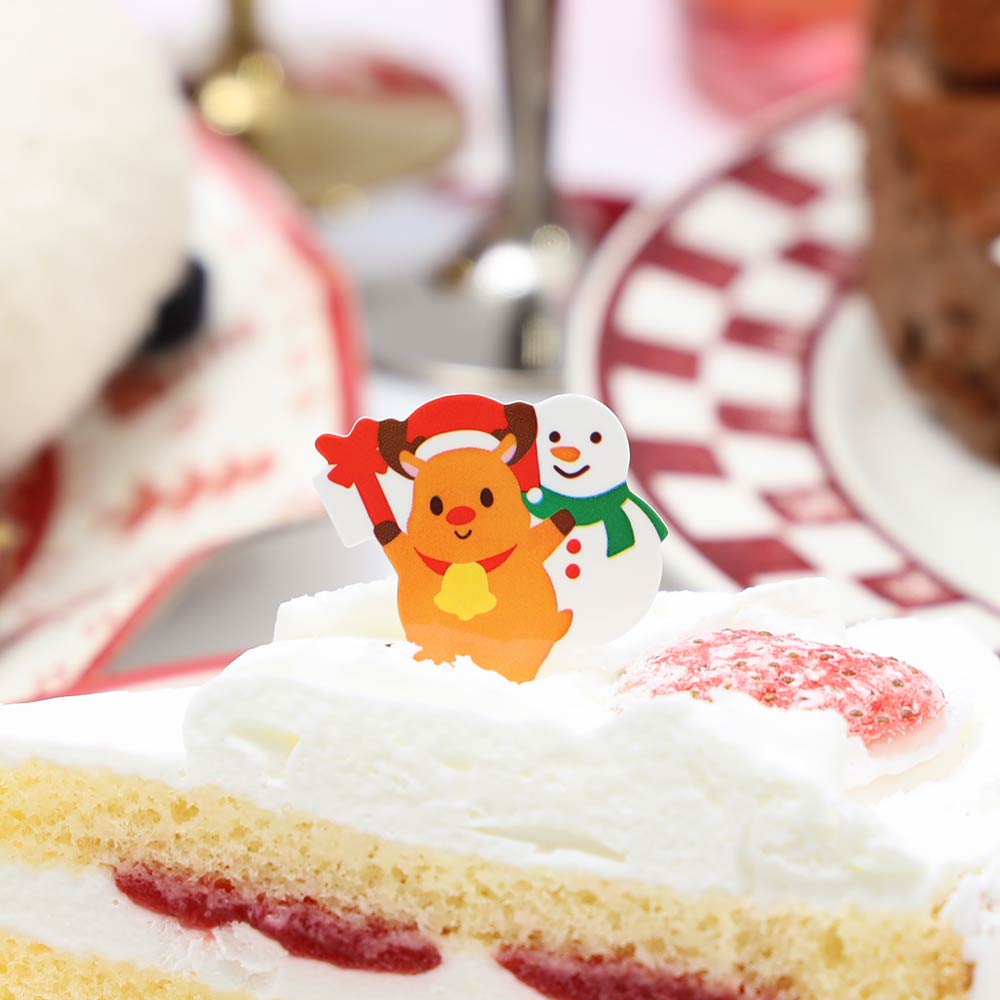 クリスマス用　サンタ＆スノーマンクリップ　ケーキ屋さん　販売　小物 □在庫限り・入荷なし□ キャンドル クリスマスカップケーキ
