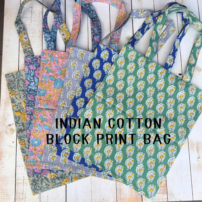 楽天市場】インド綿 ブロックプリント トートバッグindian cotton