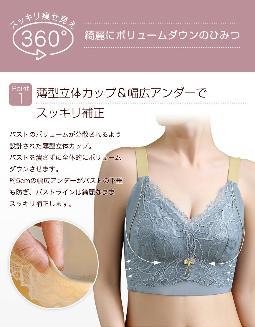 クーポン利用で⇒1980円／胸を小さく見せるブラ 胸を小さく 補正下着 脇高ブラ 脇高 背中 補正 ブラジャー ブラトップ タンクトップ 胸を小さくみせるブラ  ブラジャー 着やせブラ 補正ブラ レース [mask] インナー・下着・ランジェリー | antiguaboreal.com
