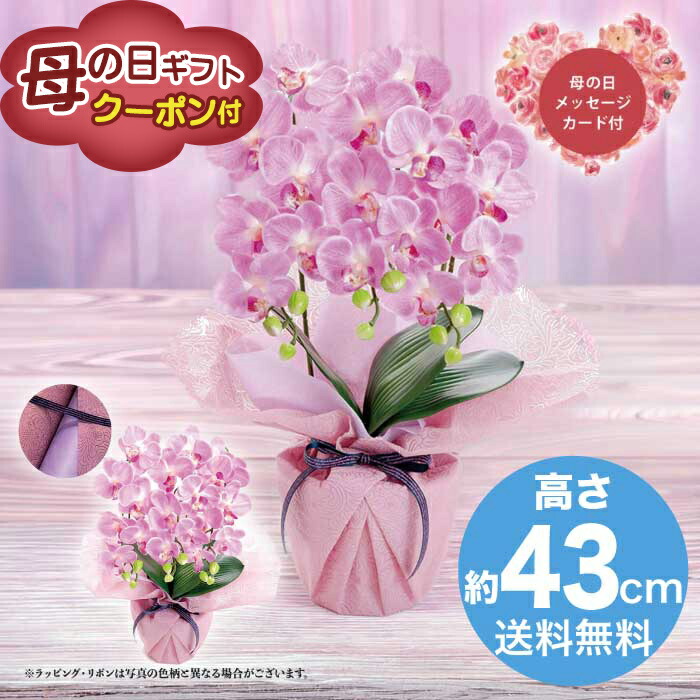 ＼期間限定500円OFFクーポン付／母の日 5/8-10お届け 造花 アーティフィシャルフラワー ミニ胡蝶蘭3本立ち　フレッシュピンク 2026 ギフト HANA 花 hana お祝い プレゼント 胡蝶蘭 5000円 送料無料 [直送商品]