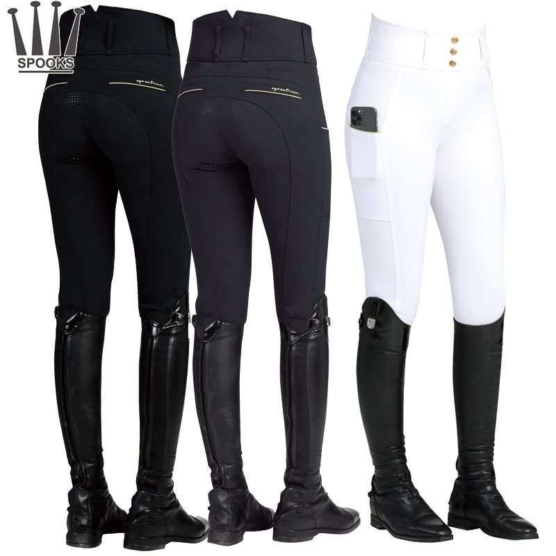 Spooks アンバードレッサージュ シリコンフルグリップ | 乗馬用品 乗馬ズボン キュロット レディース 女性 尻革 シリコン 競技会 白キュロット|乗馬用品 ハフリンガーMAX
