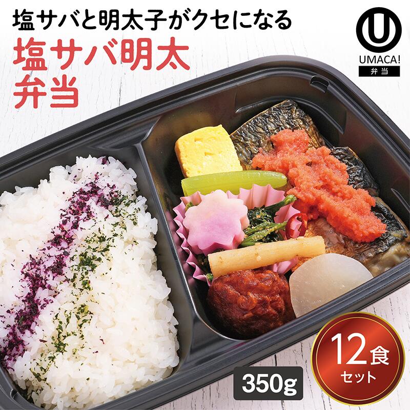 【冷凍弁当 塩サバ明太弁当12食セット】　弁当 簡単 レンチン 冷凍食品 冷凍惣菜 惣菜 九州 ご当地 美味しい グルメ 和食 温めるだけ 冷凍弁当 時短 保存 UMACA