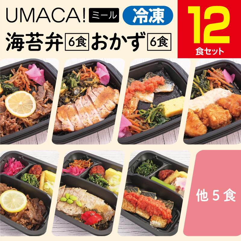 【冷凍弁当〈海苔弁6食・おかず6食〉12食セット】　海苔弁 おかず 簡単 レンチン 冷凍食品 冷凍惣菜 惣菜 九州 ご当地 美味しい グルメ 和食 温めるだけ 時短 保存 UMACA 冷凍