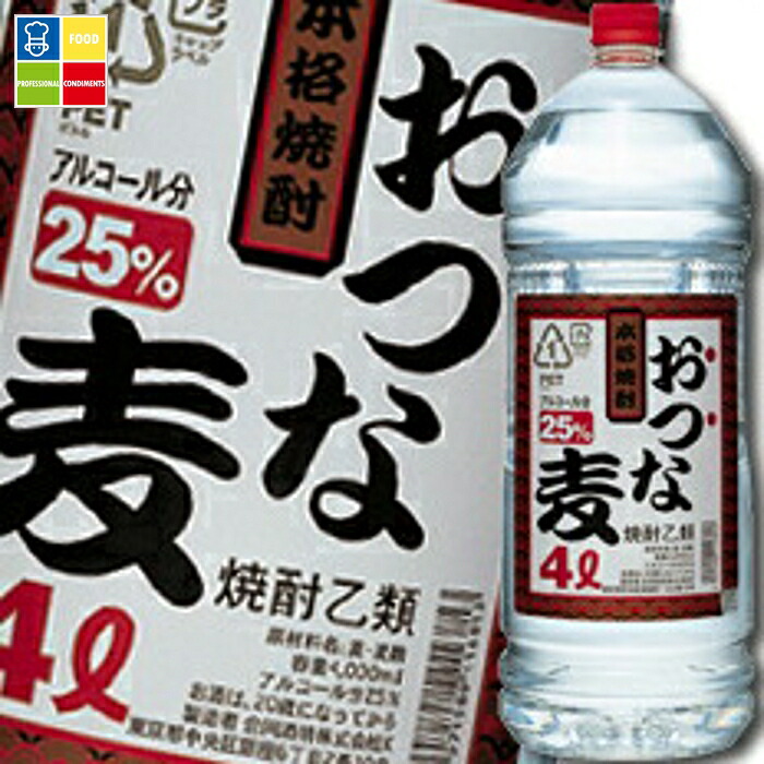 合同 むぎ焼酎 おつな麦 25度4Lペットボトル×1ケース（全4本） 送料無料