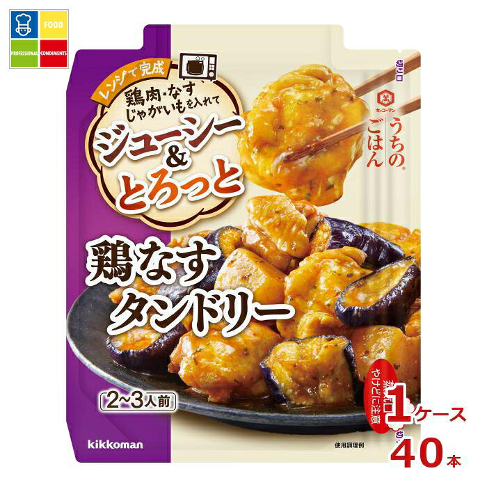 先着限りクーポン付 キッコーマン うちのごはん ごちそうレンジの素 鶏なすタンドリー60gスタンディングパウチ×1ケース（全40本） 送料無料【dell】【co】