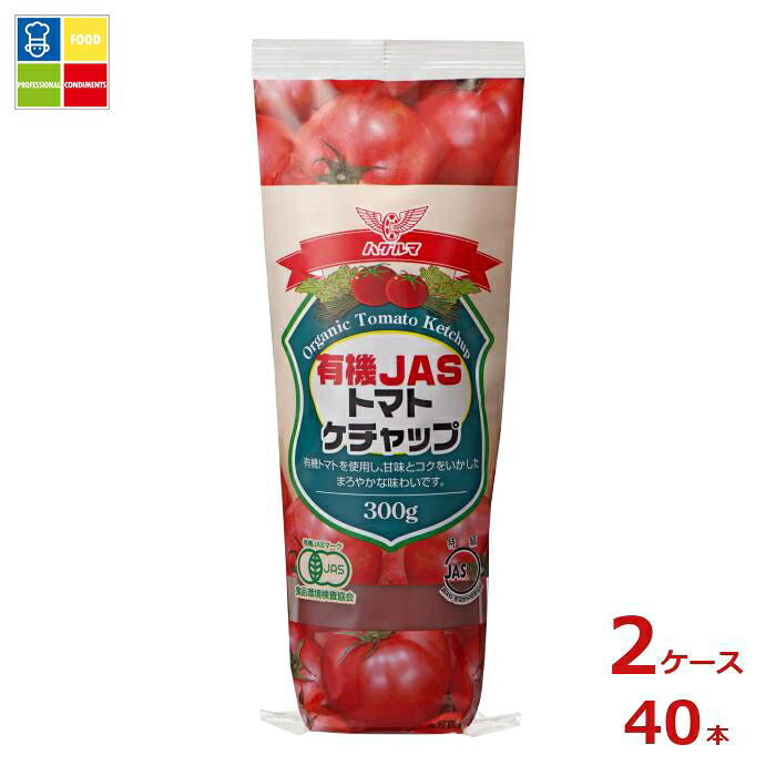 ハグルマ 有機JASトマトケチャップ300g×2ケース（全40本）送料無料
