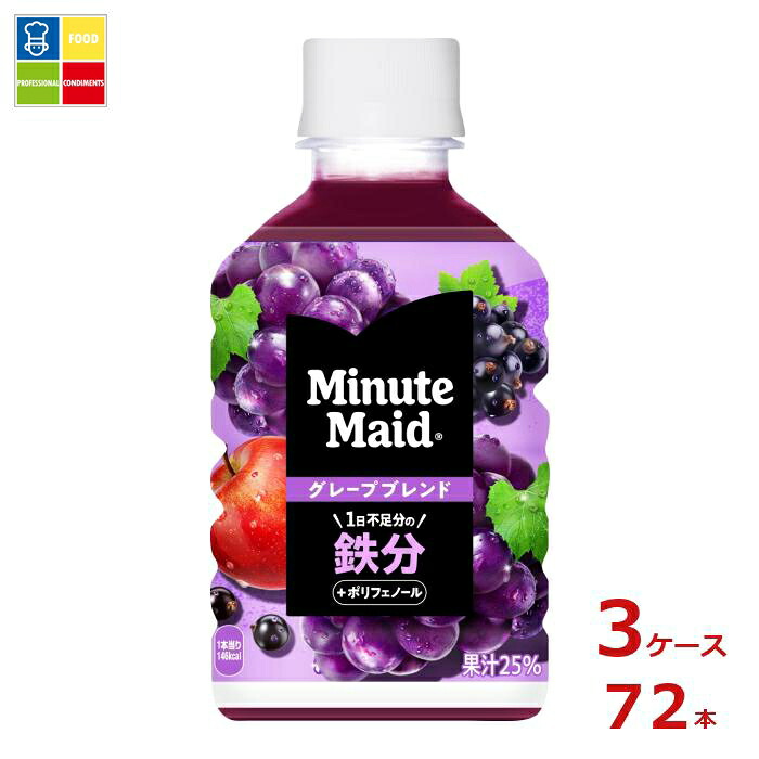 コカ コーラ ミニッツメイド グレープブレンド 鉄分280ml×3ケース（全72本） 送料無料