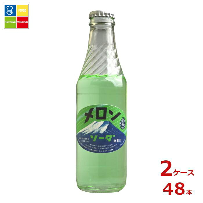 南山鉱泉所 メロンソーダ220g瓶×2ケース(全48本)送料無料|うまいもん屋業務用プロマーケット