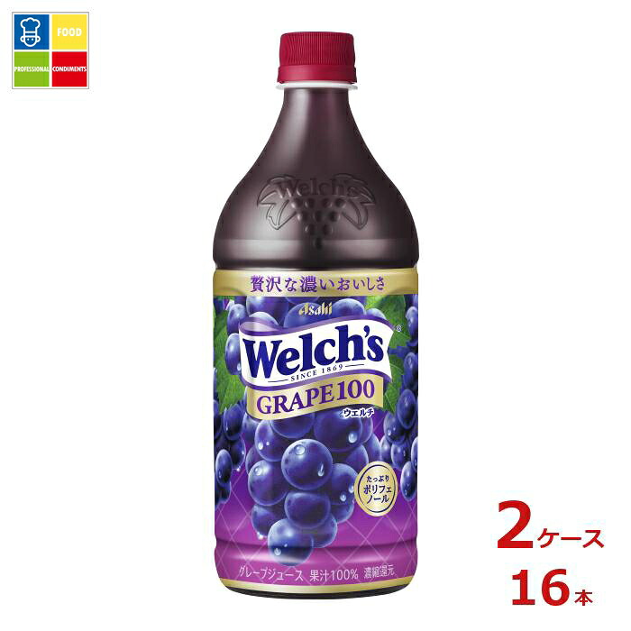 アサヒ Welch’s ウェルチ グレープ 100 800g×2ケース（全16本） 送料無料