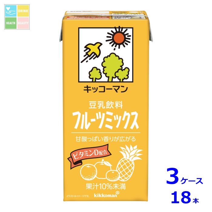 キッコーマン 豆乳飲料 フルーツミックス1L紙パック×3ケース（全18本）送料無料