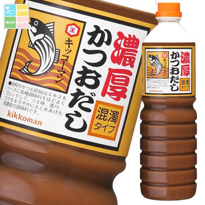 先着限りクーポン付 キッコーマン 濃厚かつおだし 混濁タイプ1.2kgペットボトル×1ケース（全6本） 送料無料【dell】【co】