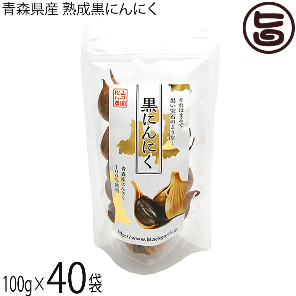 松山ハーブ農園 青森県産 熟成黒にんにく 100g×40袋 スタンドパック