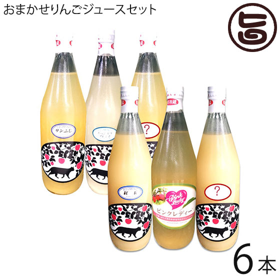 中村フルーツ農園 おまかせりんごジュースセット 甘い系 さわやか系 1L×全6本 長野県安曇野産 ストレートジュース