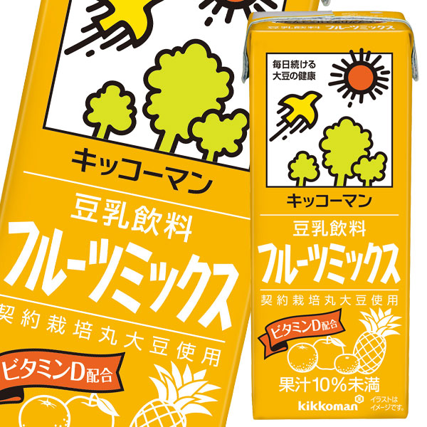 楽天市場 送料無料 キッコーマン 豆乳飲料 フルーツミックス1l紙パック 1ケース 全6本 近江うまいもん屋