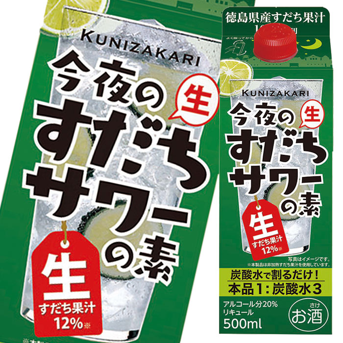 在庫一掃 送料無料 中埜酒造 國盛 今夜のすだちサワーの素500ml紙パック 2ケース 全24本 輝く高品質な Www Translonga Com Pe