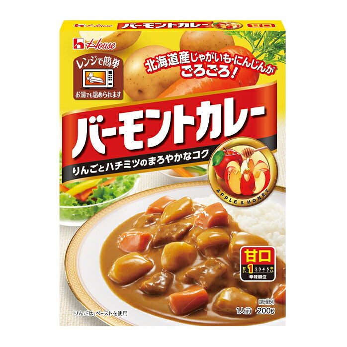 先着限りクーポン付 ハウス バーモントカレー 甘口（レトルト）200g×1ケース（全60本） 送料無料【co】