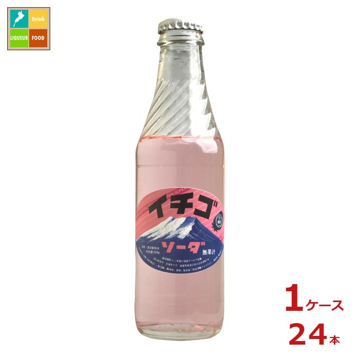 南山鉱泉所 イチゴソーダ220g瓶×1ケース（全24本）送料無料