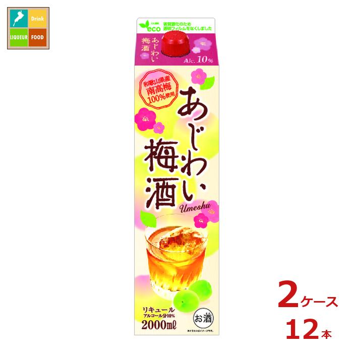 キング醸造 あじわい梅酒 南高梅 100％2L紙パック×2ケース（全12本）送料無料