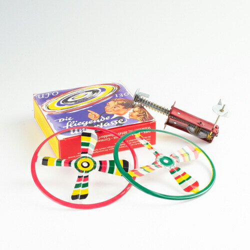 楽天市場】フライングソーサー ブリキのおもちゃ 飛ばす玩具 バネの力