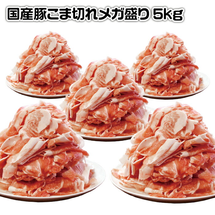 【送料無料】国産豚 こま切れメガ盛り 5kg (1kg×5P) 切り落とし 九州産