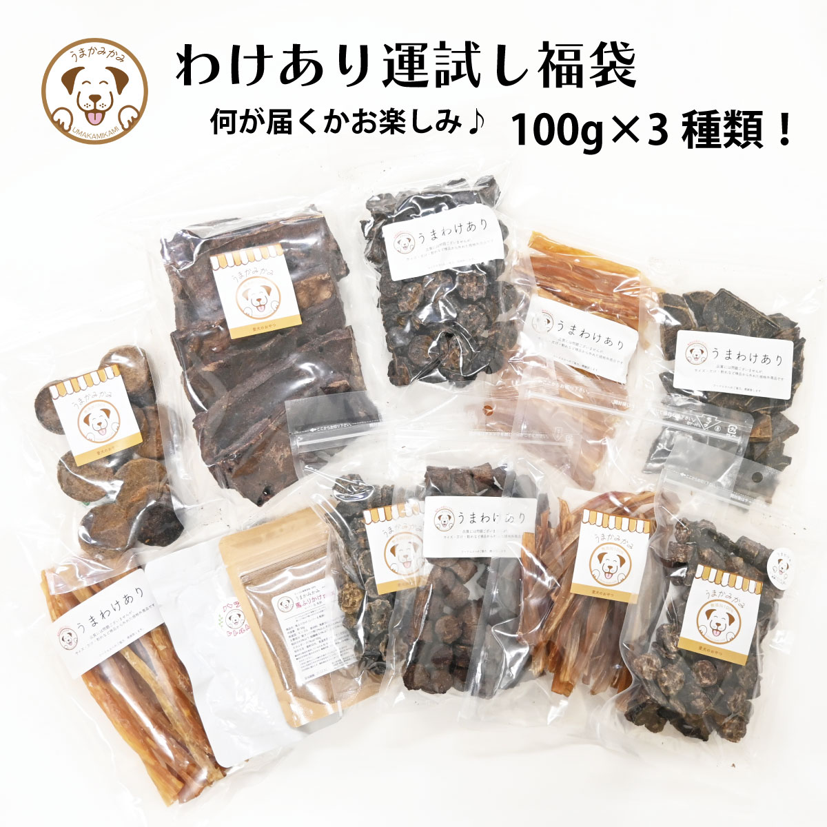 楽天市場】犬 おやつ 訳あり 福袋 詰め合わせ 100g 3種 セット 何が