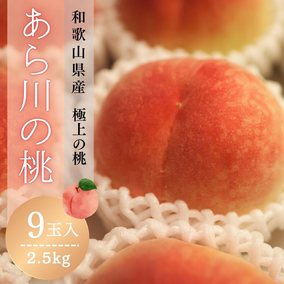 和歌山県産 あら川の桃 9玉入り 化粧箱 3Lサイズ 2.5kg相当 秀品 光センサー使用 あかつき 白鳳 川中島 白桃 もも モモ 果物 贈り物 自分用 家庭用 旬 フルーツ プレゼント お中元 御中元 夏ギフト 旬 特選 厳選 濃厚 高品質 期間限定 フルーツギフト 送料無料 贈答用